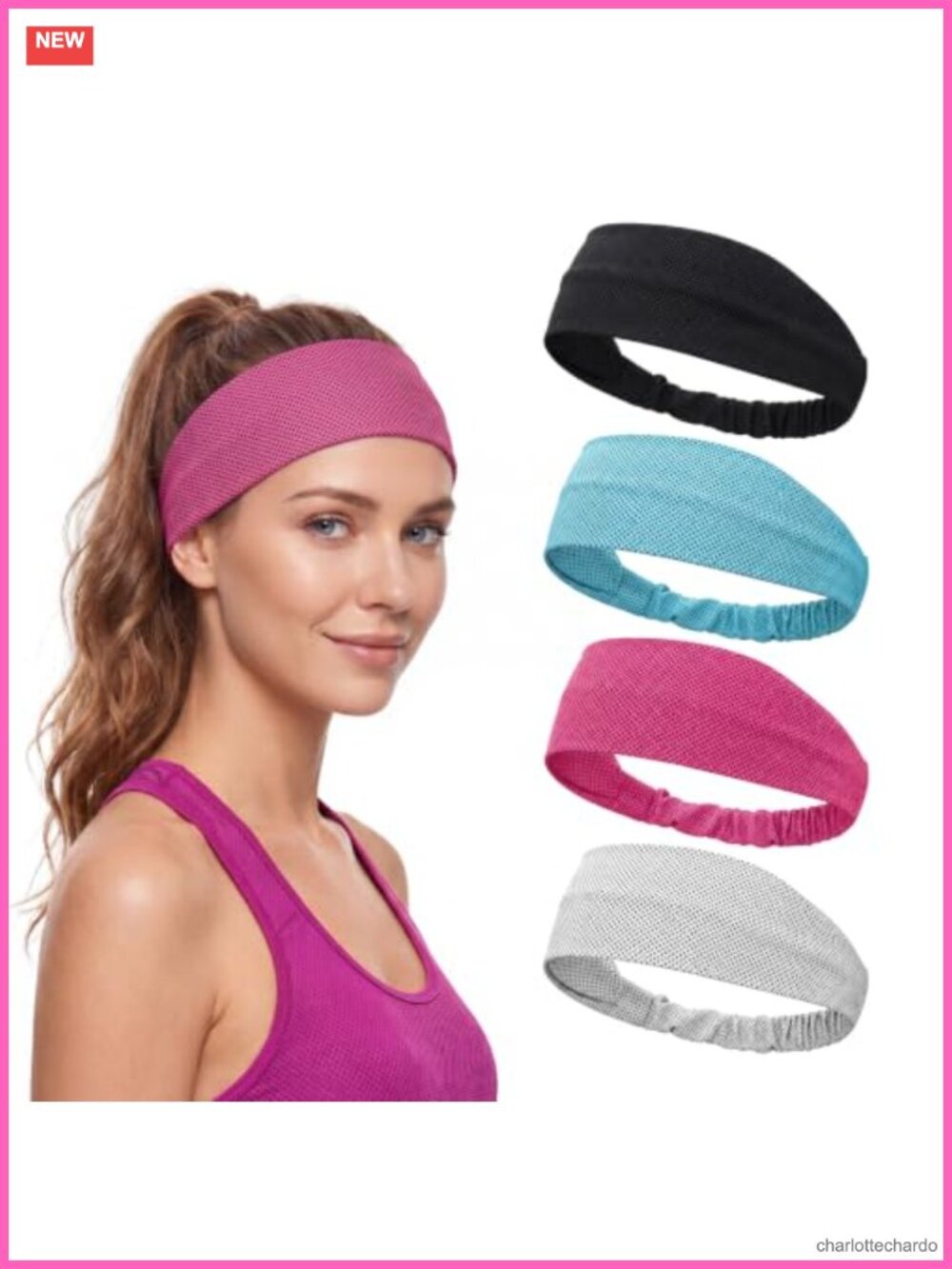 Cooling Sweatband Headbands Non-Slip Moisture Wicking Nylon Sport Yoga